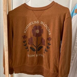 Kids Brown Sweater with Floral Design